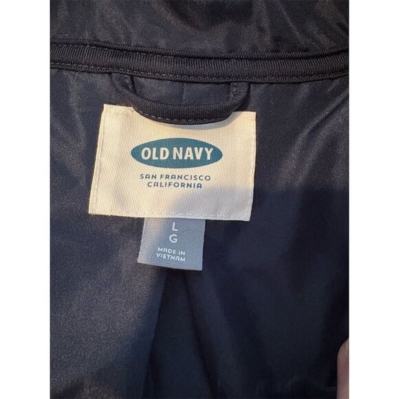 Old Navy Women's Large Cream & Navy Zippered Jacket Casual Mid-Length - Picture 7 of 7